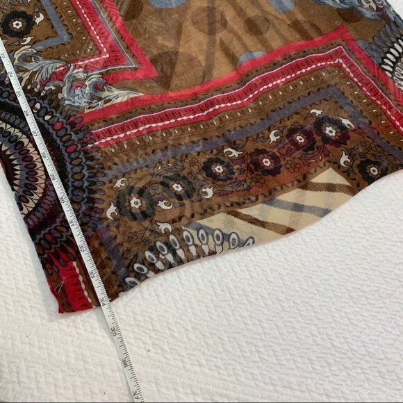 earth Toned🤎Patterned Infinity Scarf Lightweight - Picture 4 of 5